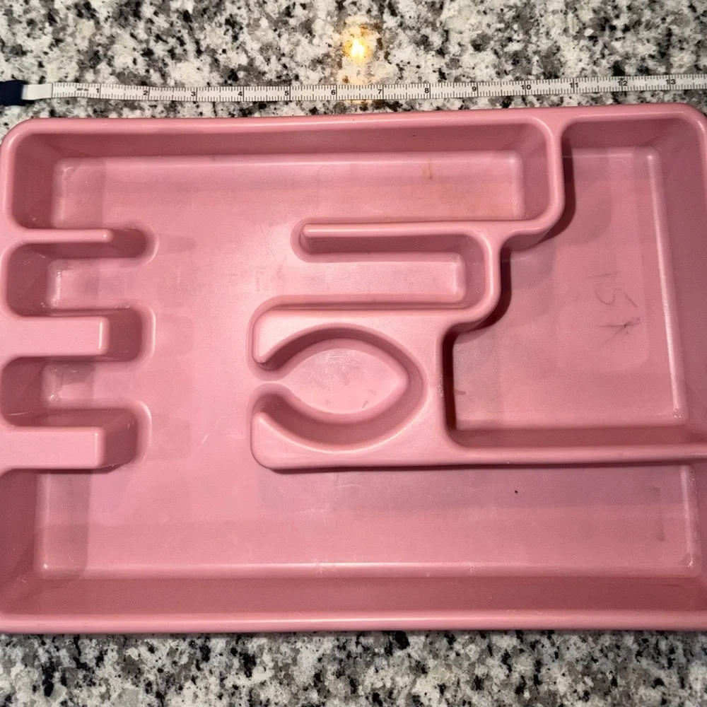 Vintage Rubbermaid Pink Silverware Organizer Plastic Utensil Tray‎